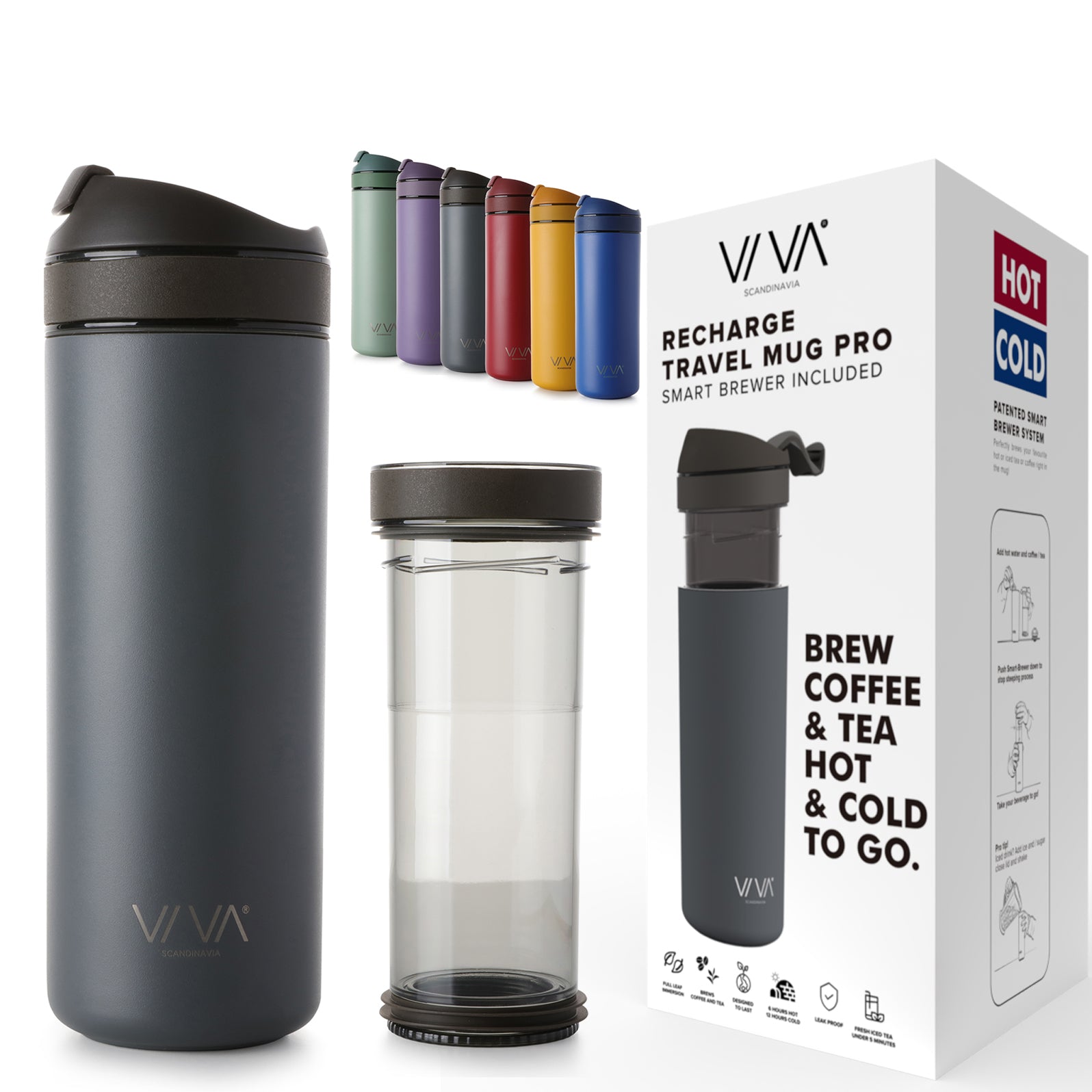 Recharge Pro Cups & Mugs VIVA Scandinavia Gray 