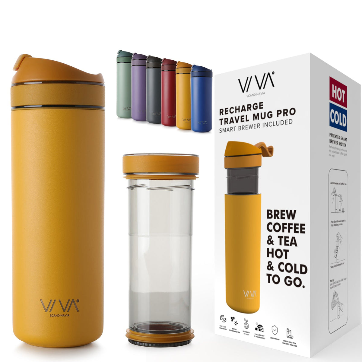Recharge Pro Cups &amp; Mugs VIVA Scandinavia Mustard 