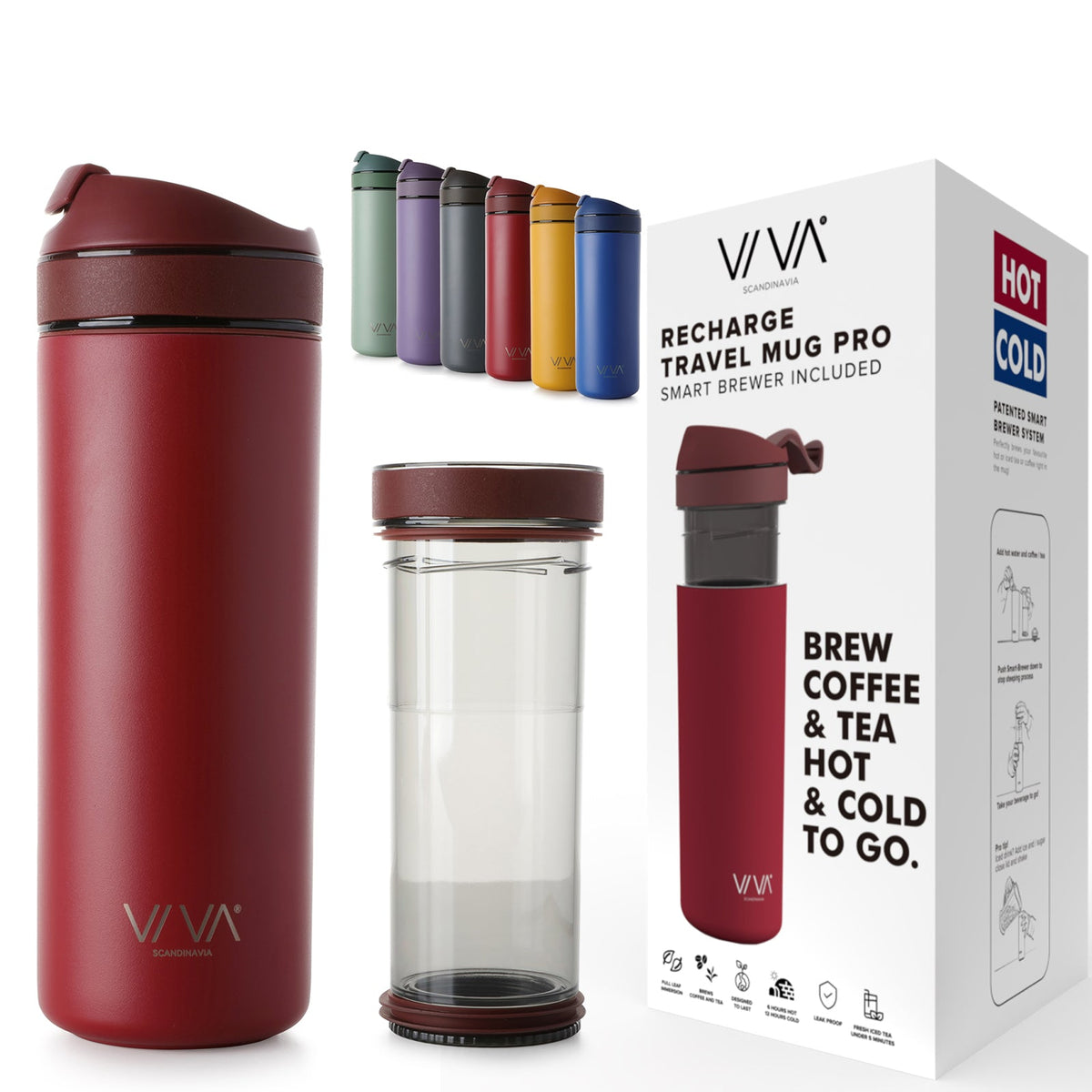 Recharge Pro Cups &amp; Mugs VIVA Scandinavia Raspberry 